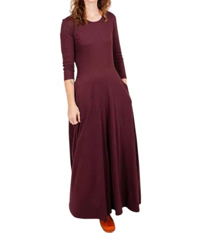 Mata Traders Mumbai Maxi Dress In Eggplant Rib Knit In Multi