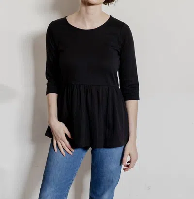 Mata Traders Paloma Top In Black Rib Knit In Multi
