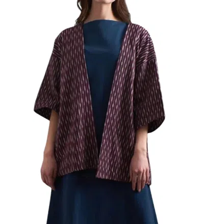 Mata Traders Relaxed Jacket In Plum Ikat In Purple