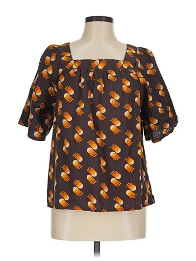 Pre-owned Mata Traders Short Sleeve Blouse In Orange