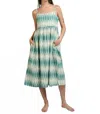 Mata Traders Sofia Midi Dress In Teal Ikat In Blue