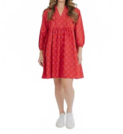 Mata Traders Sohla Mini Dress In Floral Stamp In Red