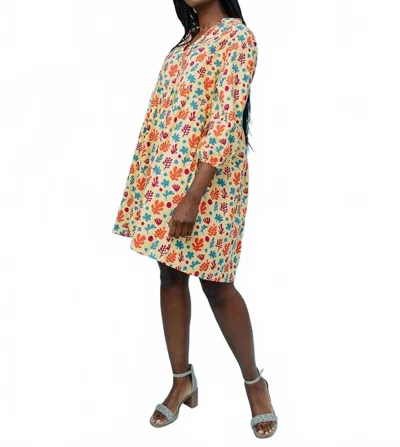 Mata Traders Sohla Mini Dress Purple Collage In Orange In Multi