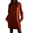 Mata Traders Sweatshirt Dress In Rust In Brown