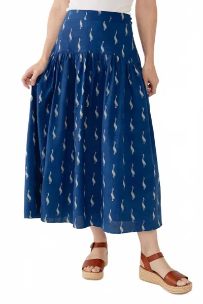 Mata Traders Sylvie Drop Waist Skirt In Indigo Goose In Multi