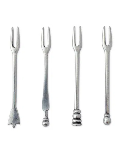 Match Assorted Olive Forks In Metallic