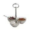 Match Glass & Pewter Condiment Trio In Pewter