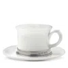 Match Convivio Cappuccino/tea Cup With Saucer In Pewter/white
