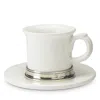 Match Convivio Espresso Cup With Saucer In Pewter/white