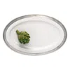 Match Convivio Oval Serving Platter In Pewter/white