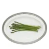 Match Convivio Ceramic & Pewter Large Oval Serving Platter In Pewter/white