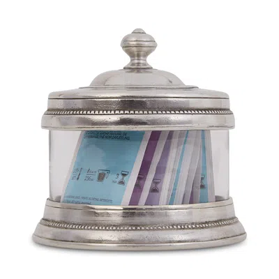 Match Extra Small Glass Canister In Pewter