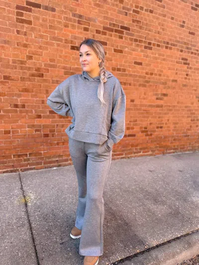 Match Fit Basic Long Sleeve Hoodie In Grey In Gray
