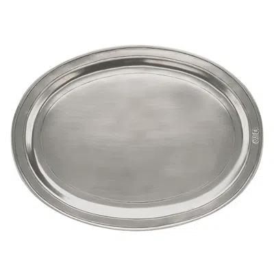 Match Oval Incised Tray, Medium In Pewter