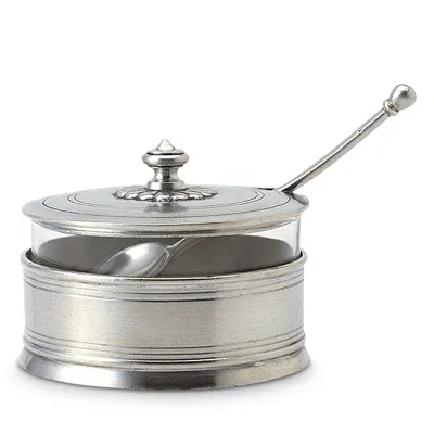 Match Parmesan Dish With Spoon In Pewter
