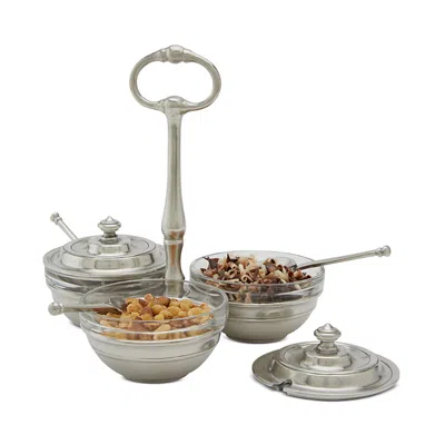 Match Pewter Condiment Caddy Set In Silver