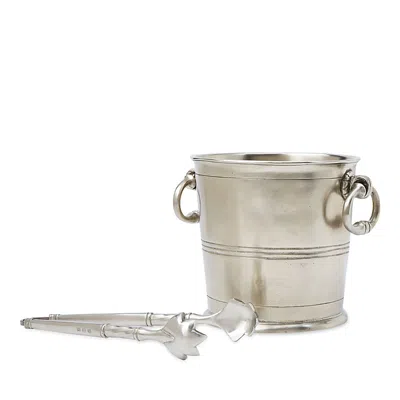 Match Pewter Ice Bucket And Tongs In Multi