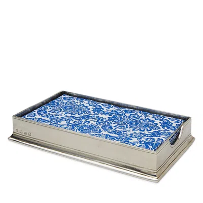 Match Pewter Napkin Box & Paper Napkin Set In Blue