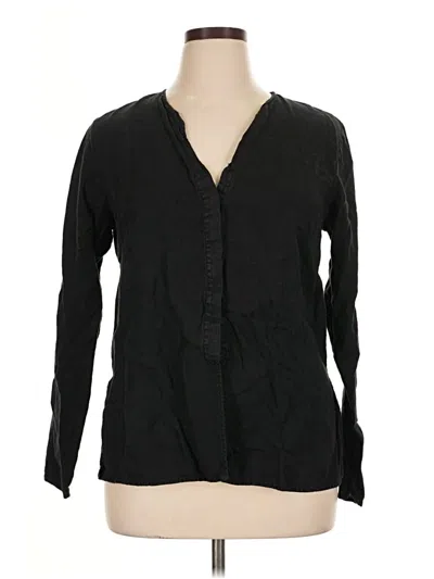 Pre-owned Match Point U.s.a. Long Sleeve Blouse In Black