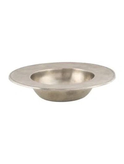 Pre-owned Match Small Pewter Round Tray In Grey/metallic