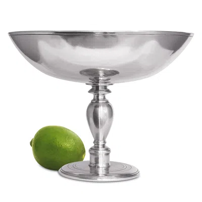 Match Venezia Pewter Pedestal Bowl In Silver