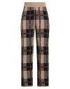 Mateha Woman Pants Camel Size L Viscose, Polyester, Metallic Polyester, Polyamide In Sand