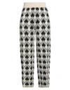 Mateha Woman Pants Cream Size M Viscose, Polyester, Metallic Polyester, Polyamide In Neutral