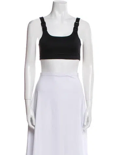 Pre-owned Matek Square Neckline Sleeveless Crop Top In Blue