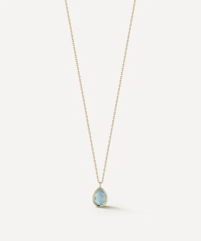 Mateo 14ct Gold Blue Topaz Pendant Necklace