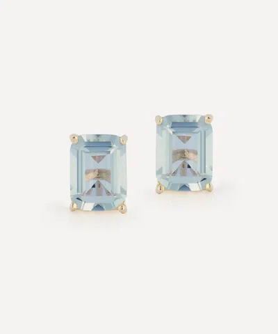 Mateo 14ct Gold Blue Topaz Stud Earrings