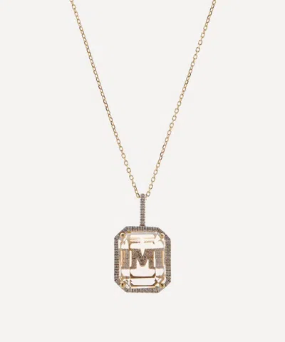 Mateo 14ct Gold Diamond M Initial Pendant Necklace