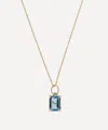 Mateo 14ct Gold Emerald Cut Blue Topaz Pendant Necklace