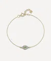 Mateo 14ct Gold Emerald Evil Eye Bracelet In Gray