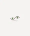 Mateo 14ct Gold Emerald Evil Eye Stud Earrings In Gray