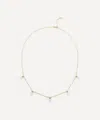 Mateo 14ct Gold Five Point Pearl Chain Necklace In Gold