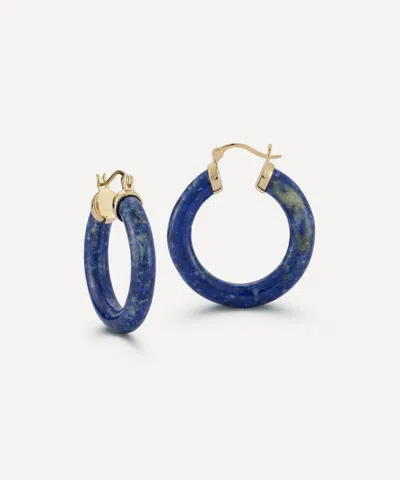 Mateo 14ct Gold Lapis Lazuli Hoop Earrings