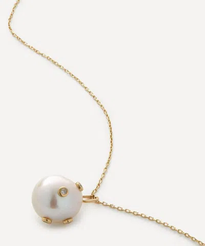Mateo 14ct Gold Pearl And Diamond Necklace