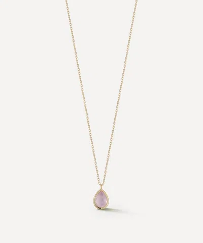 Mateo 14ct Gold Pink Topaz Pendant Necklace