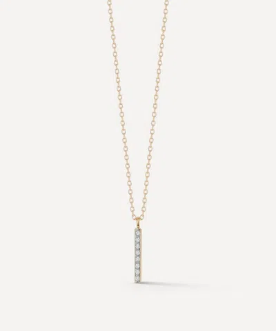Mateo 14ct Gold Small Diamond La Berre Pendant Necklace