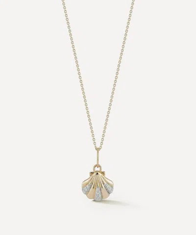 Mateo 14ct Gold Venus Pendant Necklace In White