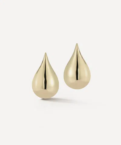 Mateo 14ct Gold Water Droplet Stud Earrings