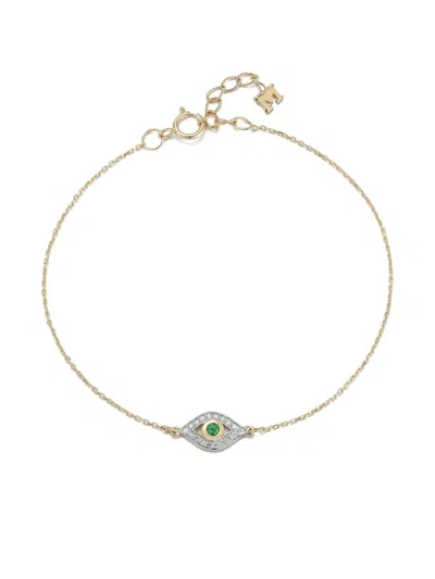 Mateo 14k Gold Diamond And Emerald Bracelet