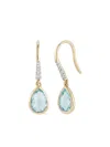 Mateo 14k Gold Drop Diamond Earrings In Blue