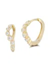 Mateo 14k Yellow Diamond Bezel Wave Earrings In Gold