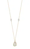 Mateo 14k Yellow Gold Diamond And Green Amethyst Necklace In Gold