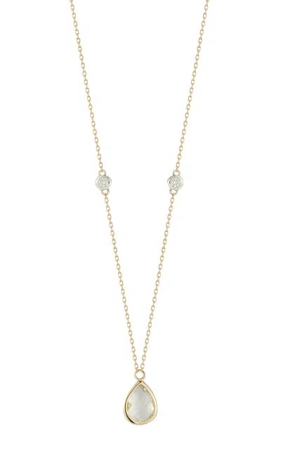 MATEO 14K YELLOW GOLD AMETHYST; DIAMOND NECKLACE