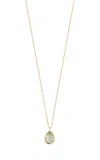Mateo 14k Yellow Gold Green Amethyst Necklace In Gold