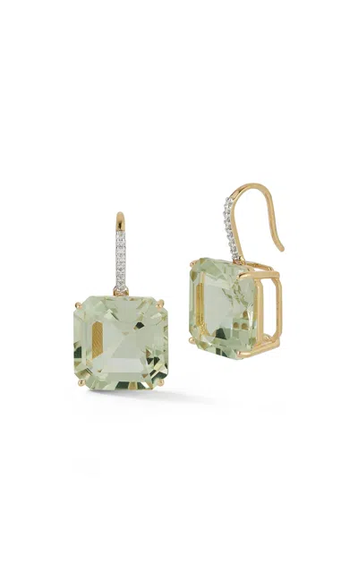 Mateo 14k Yellow Gold Amethyst Earrings In Green