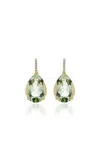 Mateo 14k Yellow Gold Amethyst Earrings In Green