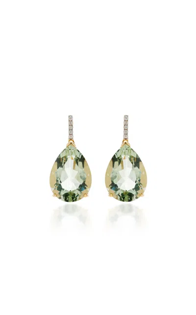 Mateo 14k Yellow Gold Amethyst Earrings In Green